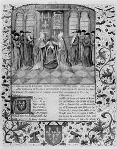 Bayan Fr 83 fol.205 Henry VI taç giyme töreni (1421-71) by French School