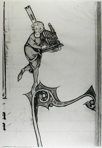 Ms Fr 95 fol.273 Portatif Organ Çalan Müzisyen, lHistoire de Merlin