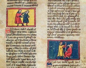 Ms H 89 Doktorlar ve hastalar, Rogier de Salerne tarafından yazılan Cerrahi Kitabının bir baskısından by French School