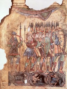 Ms Lat 1390 fol.7v Haçlı Seferlerinde Piyadeler, La Vie de Saint Aubin dAngers