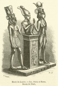 Louvre Müzesi, Isis, Osiris ve Horus (gravür) by French School