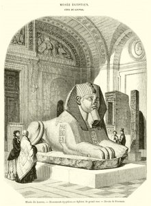 Louvre Müzesi, Mısır Anıtları, Pembe Granit Sfenks (gravür) by French School