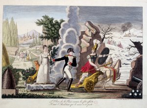 Napolyon I Savaş ve Barış Arasında, 1815 dolaylarında - Napolyon savaş ve barış arasında - Ona barışın zeytini boşuna teklif edildi, kendisini kaybetmesine neden olan hırsı takip ediyor - kukla bir karikatür koleksiyonu olan “Napoleon 1er” de by French School