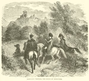 Napolyon, Dierstein harabelerini ziyaret ediyor (gravür) by French School