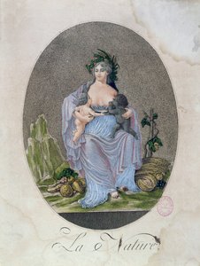 Doğanın Siyah Bir Bebeği ve Beyaz Bir Bebeği Emzirmesi, c.1792 by French School