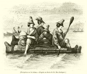 Balsalar üzerinde yelken (gravür) by French School