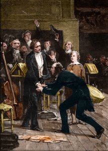 Niccolo Paganini ve Hector Berlioz, muhteşem bir Senfoni performansından sonra by French School