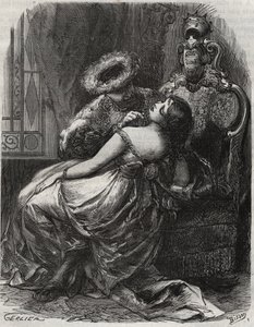 Güzel boyun! Bir celladın onu kesmekten mutlu olacağını! İngiltere Kralı VIII. Henry (1491-1547), eşi Catherine Parr (1512-1548) ile birlikte. Henry de Kock
