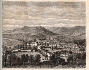 Alsace'deki Niederbron-les-Bains - VA Malt-Brown tarafından “La France illustrée: coğrafya, tarih, istatistiksel yönetim” de gravür. 1884 by French School
