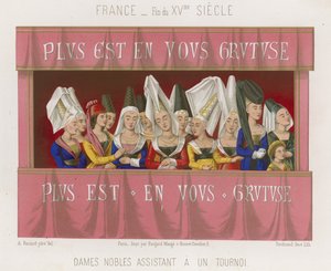 Bir turnuvaya katılan soylu kadınlar by French School