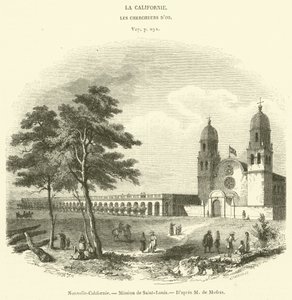 New California, St. Louis Misyonu (gravür) by French School