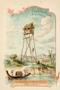 Gözlem kulesi, Çinhindi (chromolitho) by French School