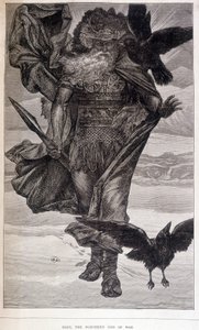 Odin, Cermen savaş ve şiir tanrısı - gravür by French School