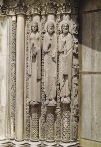 Batı cephesinin kraliyet portalından eski ahit figürleri, c.1145-50 by French School