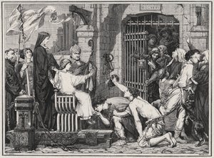 Geleceği (1227) vesilesiyle, genç Louis IX mahkumları serbest bıraktı - Louis Dumas 1889