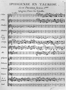 Iphigénie en Tauride by Gluck skorunun açılış sayfası (baskı) by French School