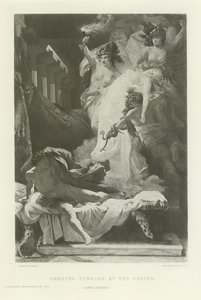 Öfkeler tarafından takip edilen Orestes (gravür) by French School
