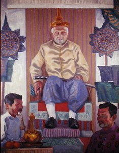 Oun Kham (1811-95), Luang Prabang Kralı, Laos (tuval üzerine yağlı boya) by French School