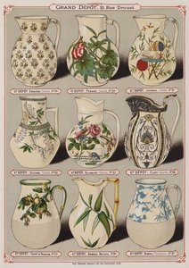 Grand Depot de Porcelaines, Faiences et Verreries kataloğundan sayfa (renkli taş) by French School