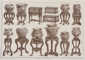 Grand Depot de Porcelaines, Faiences et Verreries kataloğundan sayfa (renkli taş) by French School