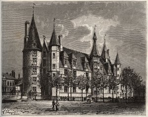 Palais ducal de Nevers - Chateau du 15. - 16. yüzyıl - V.-A. Malt-Kahverengi. 1884 by French School