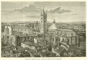 Sienne katedralinin panoraması (gravür) by French School