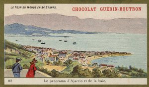 Ajaccio ve körfez panoraması (chromolitho) by French School