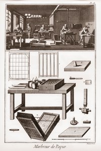 Ebru kağıdı - “” Büyük Ansiklopedi veya Dictionnaire Raisonne des Sciences, des Arts et des Metiers” (Bilim, Sanat ve Meslek Ansiklopedisi veya Sözlüğü) Denis Diderot (1713-1784) ve Jean d