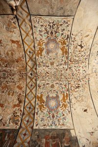 Bölge kilisesi (Solers Our Lady of Kilisesi). İç mekan. Nef, tavanlar. Duvar resimleri. 16'ncı yüzyıl (?). by French School