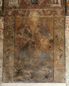 Bölge kilisesi (Solers Our Lady of Kilisesi). İç mekan. Nefler. Duvar resimleri. Detay. 16