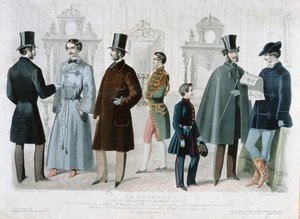 Moda Bülteni için Paris Moda Plakası, New York, Şubat 1858 (renkli gravür) by French School