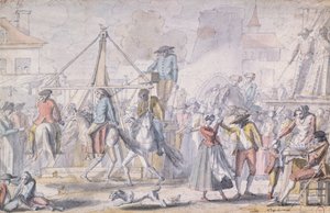 Les Porcherons olarak bilinen Paris Zevk Alanı (kağıt üzerinde kalem ve tuvalet) by French School
