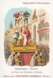Calvary Paso, Hayırlı Cuma, Sevilla (chromolitho) by French School