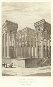 Persepolis, Xerxes Hipostil Salonu, Perspektif görünümü, Ch Chipiez tarafından restore edildi by French School