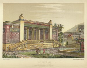 Persepolis, Darius Sarayı, Cephenin Perspektif Görünümü by French School