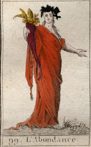 Bolluk boynuzu tutan Bolluğun Kişileştirilmesi. Bir bereket tutan bolluğun kişileştirilmesi. Pierre Blanchard 1803