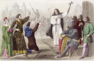 1095 yılında Birinci Haçlı Seferi sırasında vaaz veren Münzevi Peter (1050-1115) by French School