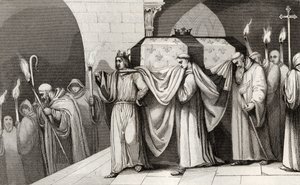 Philippe III (1245-85) the Bold helps carry his father