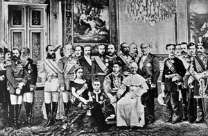 Dünya Hükümdarlarının Fotomontajı, 1867 (kolajlı bw fotoğrafları) by French School