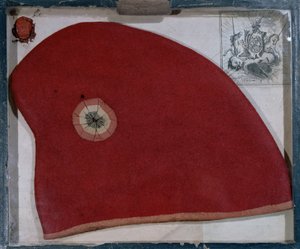 Fransız Devrimi döneminden kırmızı, beyaz ve mavi kokartlı Frig Şapkası (keçe) by French School