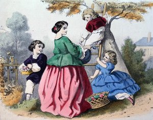 Çiçek Toplama (renkli taş) by French School