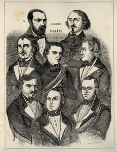 Placard seçim 1848 - Fransız cumhuriyetçi politikacılar by French School