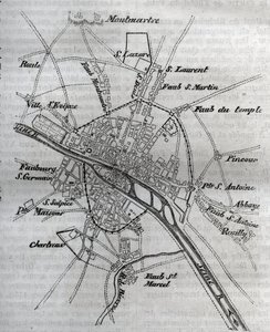 Henri III altında Paris Haritası (1580) Jacques Antoine Dulaure tarafından ""Paris