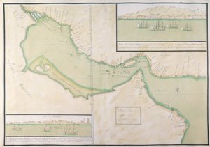 Basra Körfezi Planı (el renkli gravür) by French School