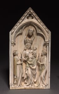 Plaket: Meleklerle Bakire ve Çocuk, Paris, c.1320-1330 by French School