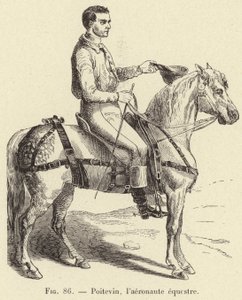 Poitevin, binicilik havacı (gravür) by French School