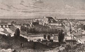 Poitiers - VA Malt-Brown tarafından “La France illustrée: coğrafya, tarih, istatistiksel yönetim” de gravür. 1884 by French School