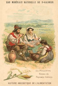 Polenta, İtalyan köylülerinin yemeği (chromolitho) by French School