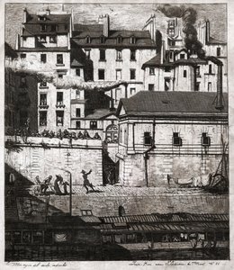 Paris'te polis. (gravür, yaklaşık 1860) by French School