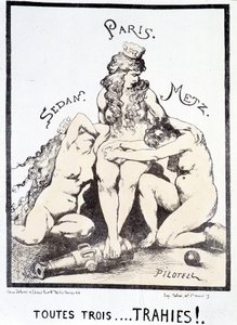 Siyasi karikatür "Üçü de... ihanete uğradı!" by French School